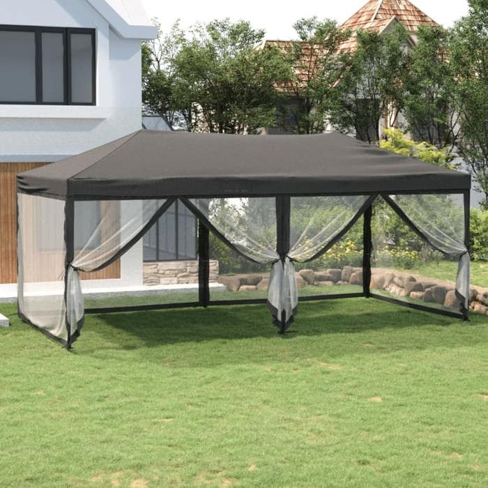 vidaXL Tente de réception pliable avec parois Anthracite 3x6 m 93551