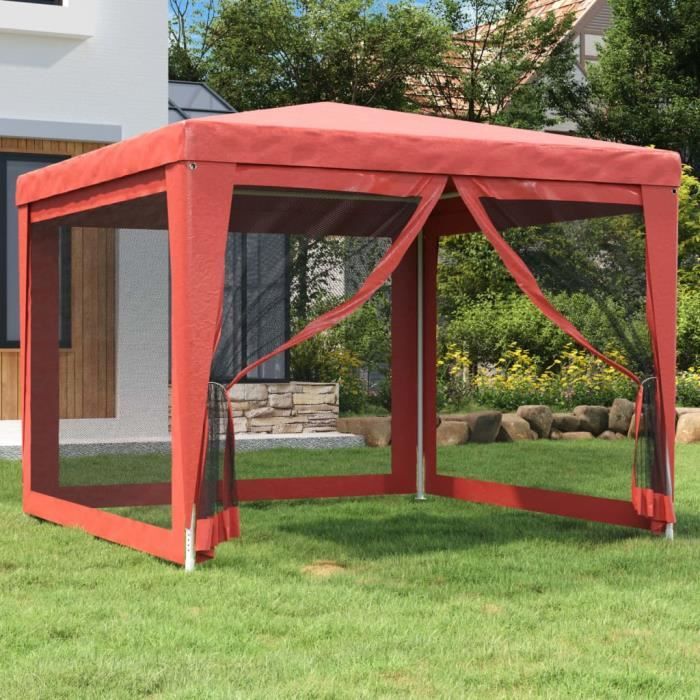 319230 vidaXL Tente de fête avec 4 parois latérales en maille 3x3m PEHD