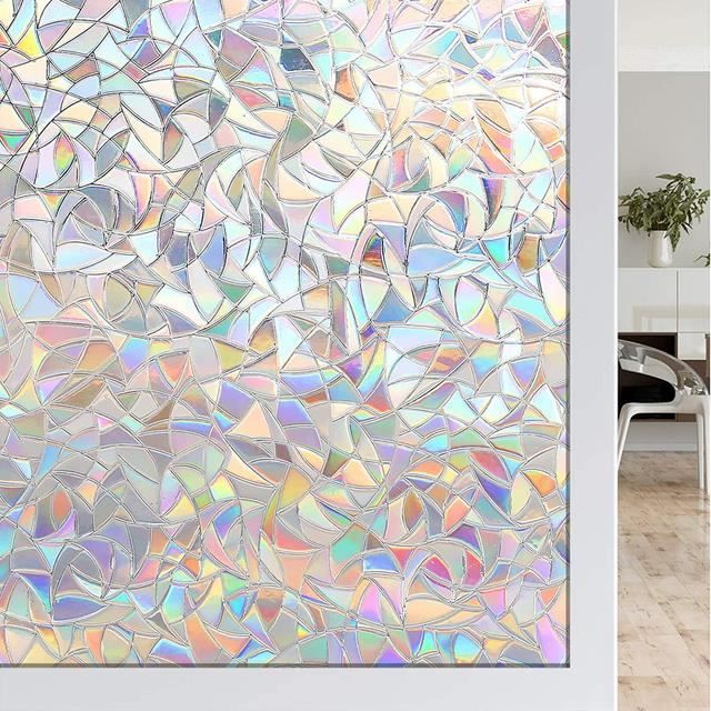 Film De Confidentialité Pour Fenêtre En Verre | Autocollant En PVC Teinté | Film D'intimité Décoratif Pour Fenêtre | Film Statique Sans Colle Pour Salle De Bain Et Maison