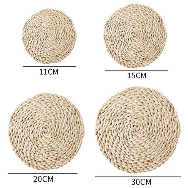 SET DE TABLE,Rouge-20CM--Tapis de Table en paille tissé à la main, 1 ...