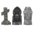 3pcs Tombstone Porenment Decor de pierre tombale réaliste Type aléatoire matelas sommier - matelas-1