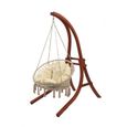 Hamac bois suspendu avec fauteuil "Canaries" - Ecru-1