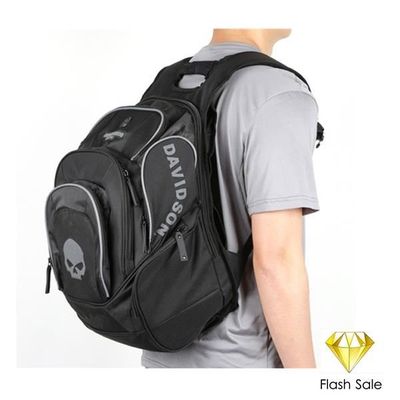 Harley Davidson Hommes crane Liberte Sac a dos ecole BP1924S BLACK