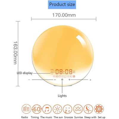 Réveil Lumineux Simulation Lever Du Soleil - Double Alarme Et Veilleuse Pour Chambre