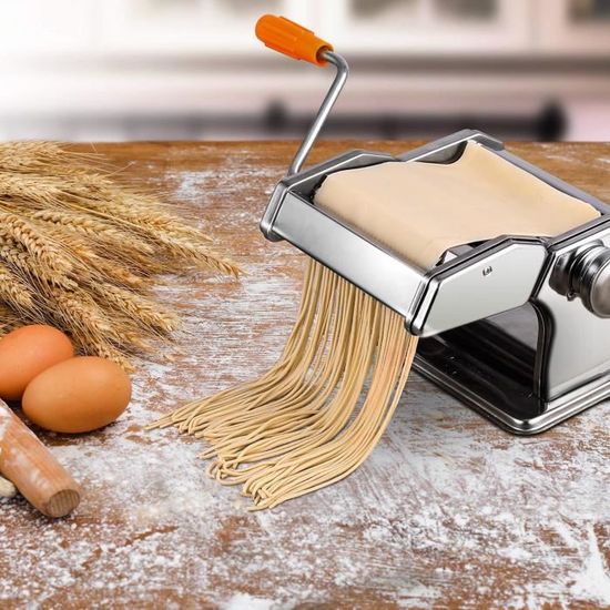 Machine à Pâtes Manuelle 3 En 1 - Inox, Pour Pâtes, Lasagnes, Spaghettis, Tagliatelles - 11