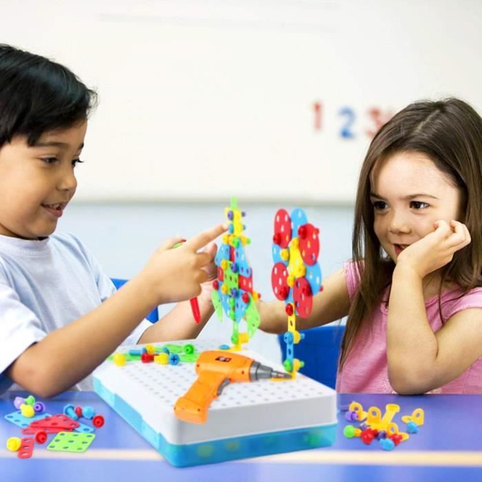 Mosaique Enfant Puzzle 3D - Jeu Construction Jouet Éducatifs Perceuse  Électronique Créatif Jouet à Visser Jeux Éducatifs et Scientifiques pour  Enfants Fille Garcon 3 4 5 Ans