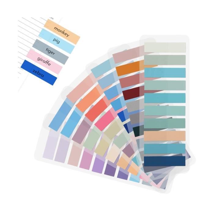 Marque-page Collant 1200 Onglets Adhésifs JIANTA - 6 Couleurs Néon, Repositionnables | Marque-pages Organisation Repères Pages Colorés