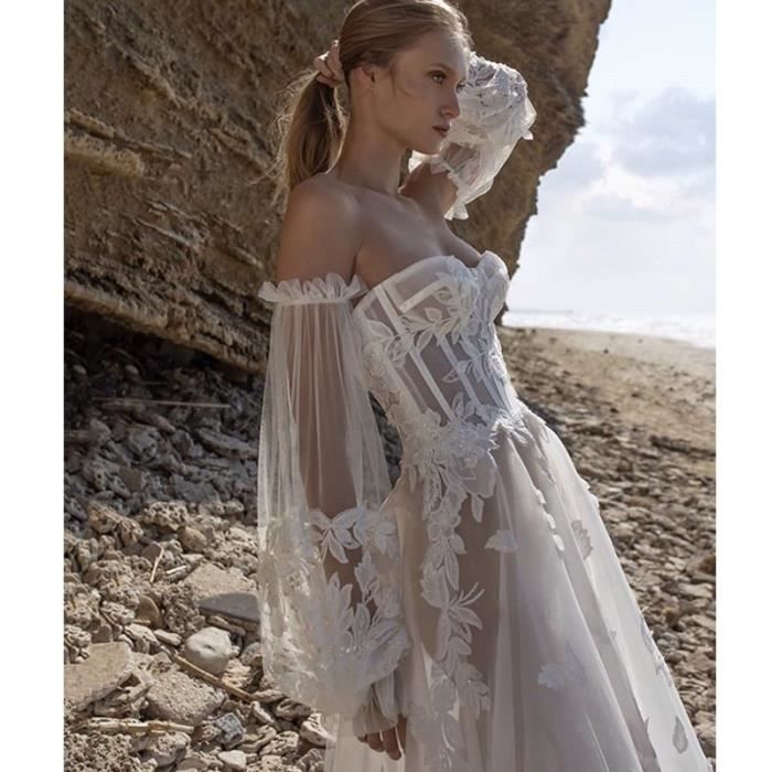 Ivoire Manches bouffantes en tulle blanc pour patients Robe de mariage faite a la main Couverture de bras Cdiscount Pret a Porter