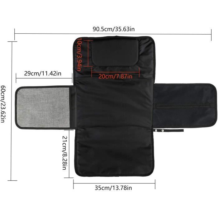 Tapis De Change Bébé Pliable Et Imperméable - Portable, Léger, Avec Pochette, Idéal Pour Voyages (corail)