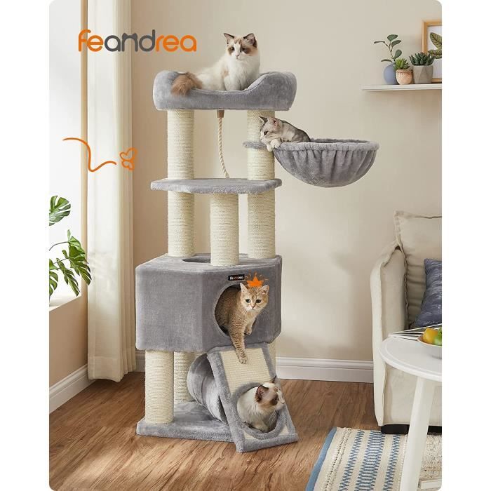Hamac Arbre A Chat Lionto Hamac En Peluche Douce Pour Arbre à Chat, 40 Cm, Profondeur 15 Cm, Couchage Douillet Avec Filetage M8, Cadre En Métal Robuste Pour Petits Et Grands Chats