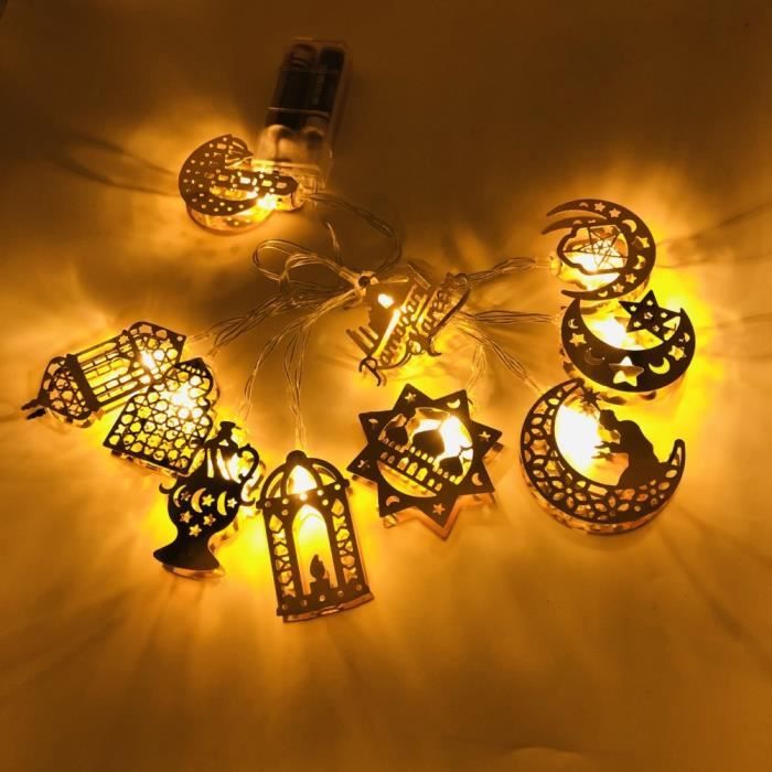 HURRISE Guirlande lumineuse pour Ramadan Eid Guirlande lumineuse LED à  piles pour Ramadan Eid, lampe étoile linge decorative Blanc - Cdiscount  Maison