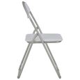 Chaise pliante - Blanc Similicuir - Style classique - 44 x 43 x 80,5 cm HB056-2
