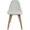 Chaise scandinave en tissu et pieds en bois Gris-2