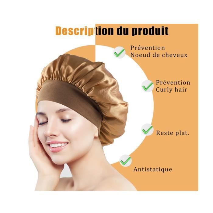 Ensemble Bonnet Satin Nuit + Bonnet Cheveux Secs Microfibre - Combo Soin Capillaire Couleurs