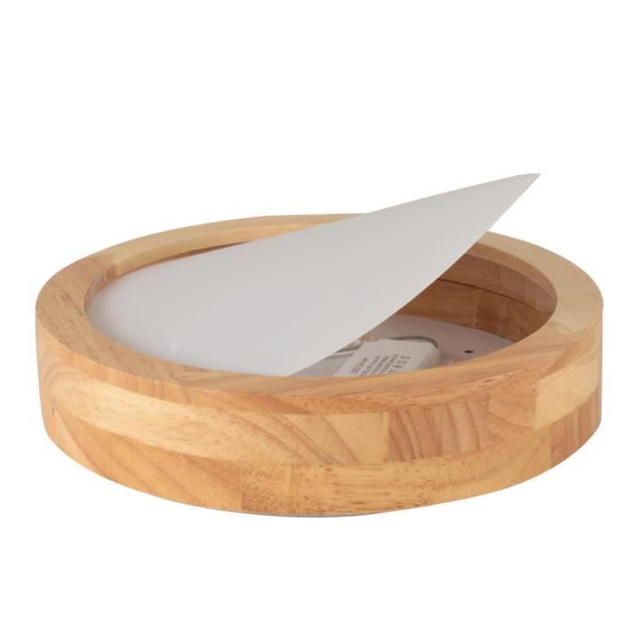 YYUTLUO Plafonnier LED Bois, Lampe Ronde en Bois Naturel Lueur à 360° | Intensité variable avec télécommande 2700K-6500K, 30W | Salon, salle à manger, couloir, maison, bureau, chambre d'enfant (40cm YYUTLUO Plafonnier LED Bois, Lampe Ronde en Bois Naturel Lueur à 360° | Intensité variable avec télécommande 2700K-6500K, 30W | Salon, salle à manger, couloir, maison, bureau, chambre d'enfant (40cm