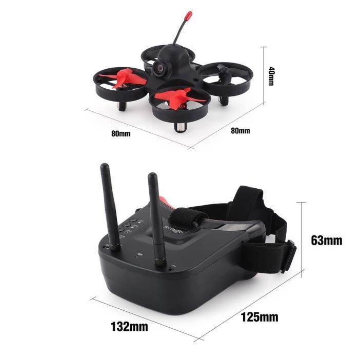 Mini drone de course RC avec lunettes FPV OUTAD 5.8G 40Ch Camera 800TVL Rouge et Noir Cdiscount Jeux Jouets