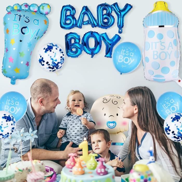 Ballon Baby Shower Garcon, Lot De 17 Gender Reveal Ballon, Bleu