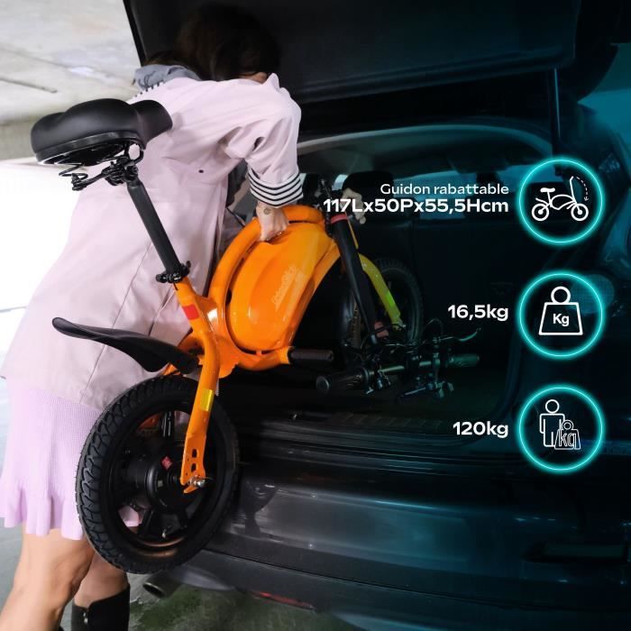 UrbanGlide eBike 140 White – Draisienne Électrique 14 pour Adultes et Enfants dès 14 Ans – 25 km/h Vitesse – 18 km Auto