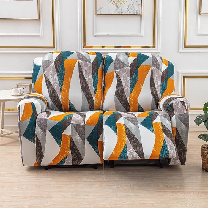 TIANSHU Housse De Canapé 2 Places Stretch Spandex - Protection Antidérapante Avec Housse De Coussin, Gris