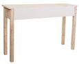 Meuble console, table console en bois sculpté coloris blanc vieilli - Longueur 120 x Profondeur 35 x Hauteur 80 cm-3