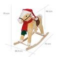 Cheval à Bascule de Noël à Effets Sonores + Bonnet et Écharpe de Noël - ROBA - Jaune / Rouge-3