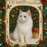 Calendrier De L'Avent Pour Chats, Pendentif 2D Motif Chat 2025, 24