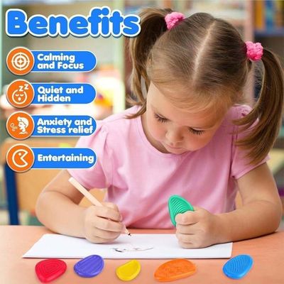 Lot de 6 Jouets Anti Stress Texturés Enfants Adultes - Objets à Presser Sensoriels pour Relaxation Maison École Destressant - Jeux - Jouets