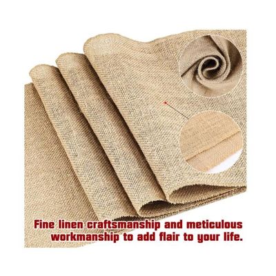 DAJAVE Chemin de table en toile de jute - 25 cm x 20 m - Naturel