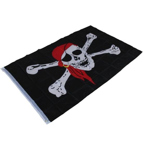 Drapeau Pirate Sugar Crâne 3x5 Pieds - Jolly Roger, Croix Et Os, Day Of The Dead, Polyester