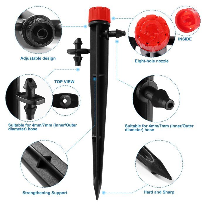 30 Gouttes D’irrigation De Type G : Arroseurs Rotatifs à 360