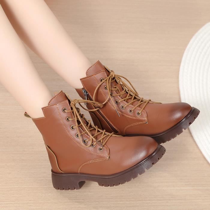 Bottines femme A la mode et respirant Brun Brun Cdiscount Chaussures
