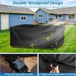 Housse Salon De Jardin Exterieur - 240x120x85 (LxWxH) Noir