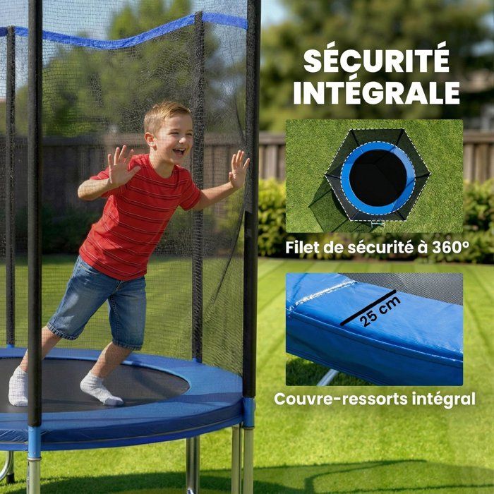 Trampoline Pour Enfants 3-6 Ans – Intérieur/extérieur, Pliable, Avec Barre De Maintien, Motifs Rigolos – Capacité 50 Kg
