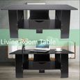 110x48x42cm Table basse de salon d'appoint de salon Noir Avec tiroir Meubles de salon -VQU-0