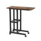 Table de Lit Ordinateur Appoint sur Roulettes - LDSZXNE - Marron - 60x30x65cm - Rangement PC Tablettes Livre