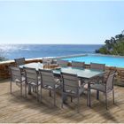 Salon de jardin Ensemble Modulo T 6/10 + F 10 Full Verre Gris Anthracite Wilsa Garden