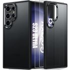 BOOLING Coque pour Samsung Galaxy S23 Ultra - Antichoc - Slim - Silicone Noir - 2 Verres Trempés Inclus