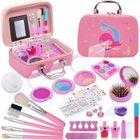 DASINKO Maquillage Enfant Jouet Fille, Cadeau pour Petite Fille 3 5 Ans Lavable Trousse Maquillage Enfant avec Coffret