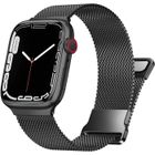 LECMACY Bracelet compatible avec Apple Watch 42mm 44mm 45mm, Bracelet Magnétique en acier inoxydable avec boucle réglable en métal, Noir