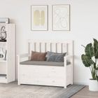 vidaXL Banc Siège de Salon Banc d'Entrée Banc de Rangement Meuble de Salle de Séjour Maison Intérieur Blanc 112,5x51,5x96,5 823560