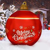 boule de Noël gonflable de 60 cm pour l'extérieur, lumières LED rechargeables avec télécommande, grande boule de Noël