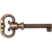 clé de serrure meuble ancien décoration rustique vintage clef zamak (laitonné vieilli)