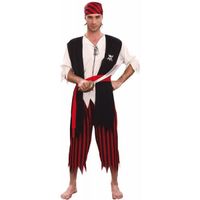 Déguisement Pirate Homme - PARTY PRO - Taille Unique M-L - Mélange de polyester et de coton - Noir, blanc, rouge
