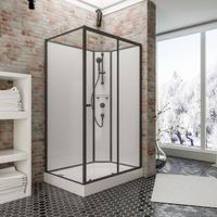 Cabine de douche intégrale, 90 x 120 cm, porte coulissante, paroi latérale à gauche, ouverture vers la droite, Schulte