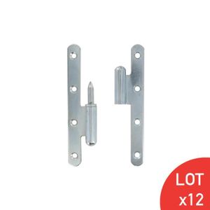 80x160 mm Paumelle bois bouts ronds Gauche