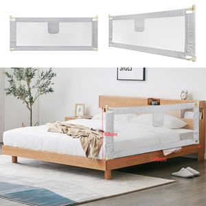 Barrière De Lit Kuro-sagol 200 Cm Réglable En Hauteur - Gris - Pour Bébé Et Enfant