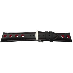 Bracelet De Montre En Cuir Lisse Rouge Foncé - Largeur 13 Mm - Boucle Ardillon - NEUF (sans étiquette) - Fabriqué En Allemagne