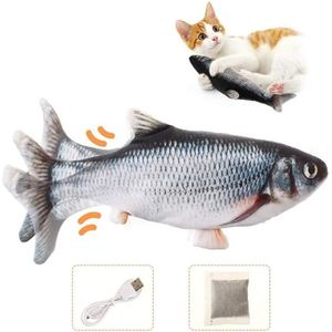 Animaux de compagnie doux en peluche poisson chat jouet accessoires  interactif pour chats cataire jouets peluche oreiller poupée Simulation  poisson jouant des marchandises bon marché~Red Dragon Fish