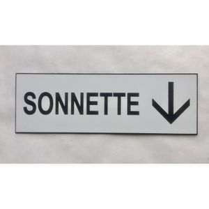 FLECHE   Format 70 x 200 mm plaque gravée SONNETTE 
