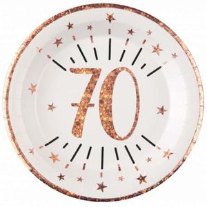 assiette anniversaire rose gold cdiscount